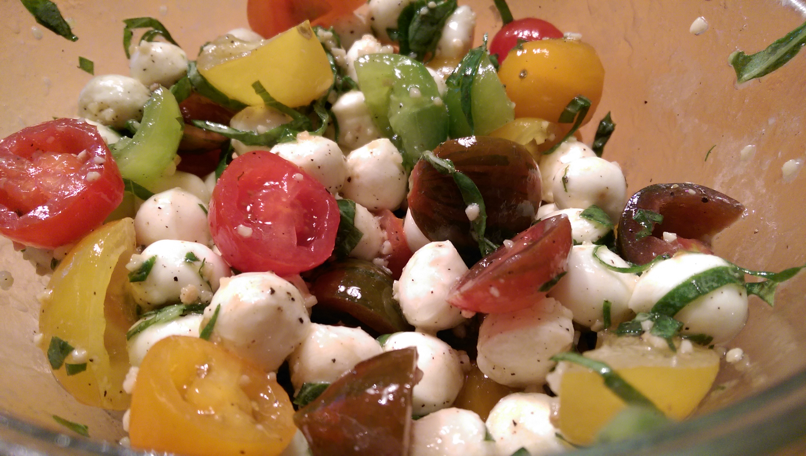 Garden Caprese Salad with Marinated Mozzarella